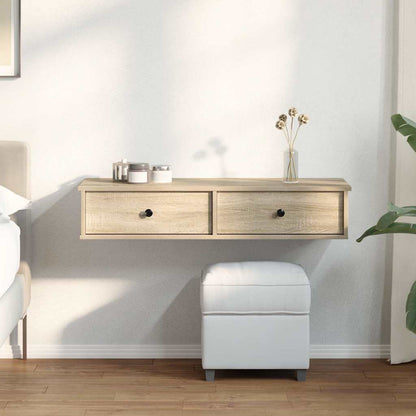 Vegghylle Sonoma Eik med skuffer 100x37,5x19 cm
