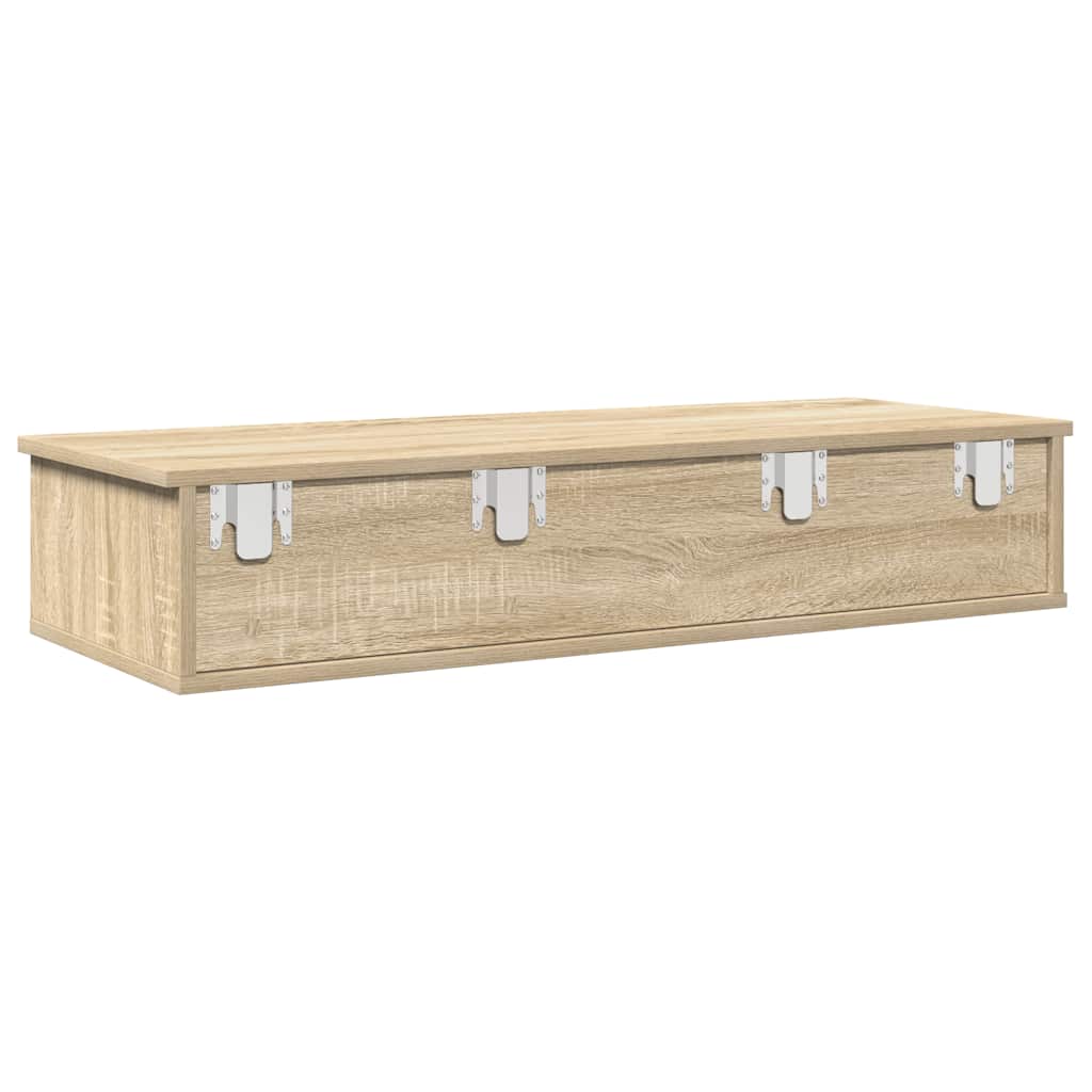 Vegghylle Sonoma Eik med skuffer 100x37,5x19 cm
