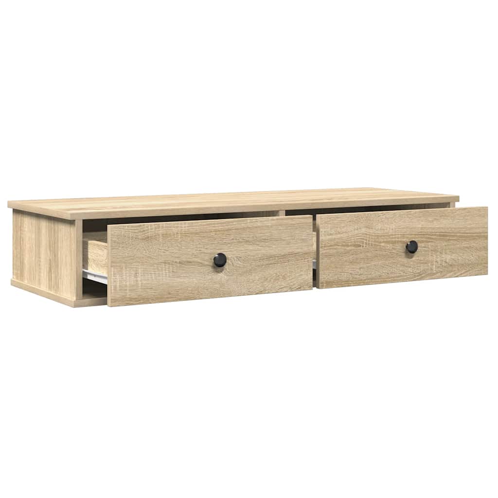 Vegghylle Sonoma Eik med skuffer 100x37,5x19 cm