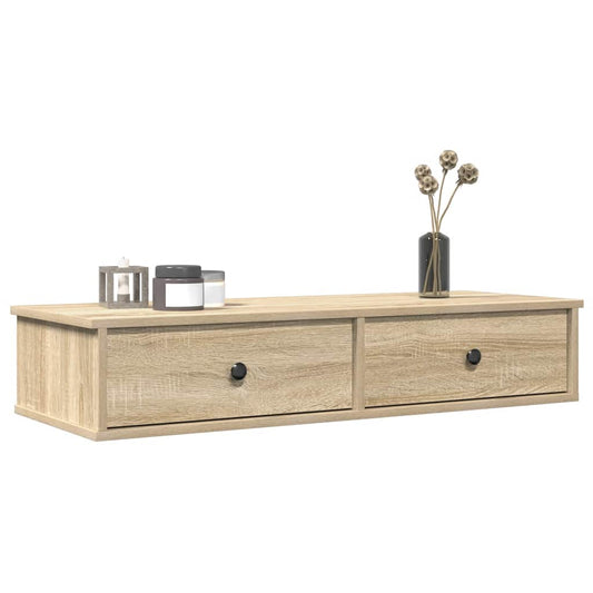 Vegghylle Sonoma Eik med skuffer 100x37,5x19 cm