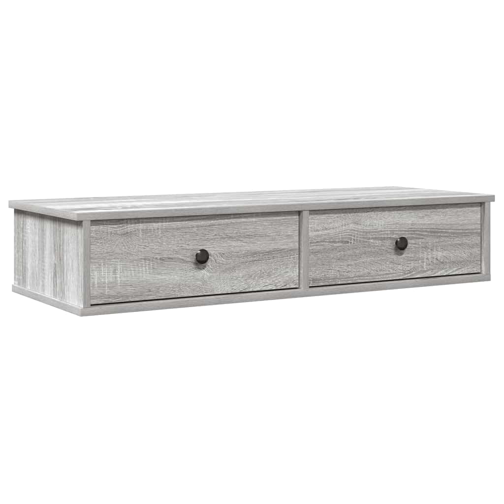 Vegghylle Sonoma Grå med skuffer 100x37,5x19 cm