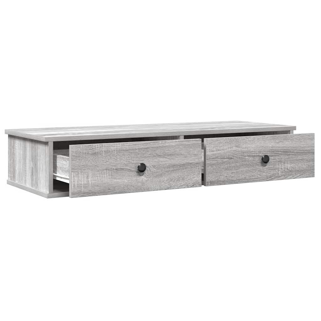 Vegghylle Sonoma Grå med skuffer 100x37,5x19 cm