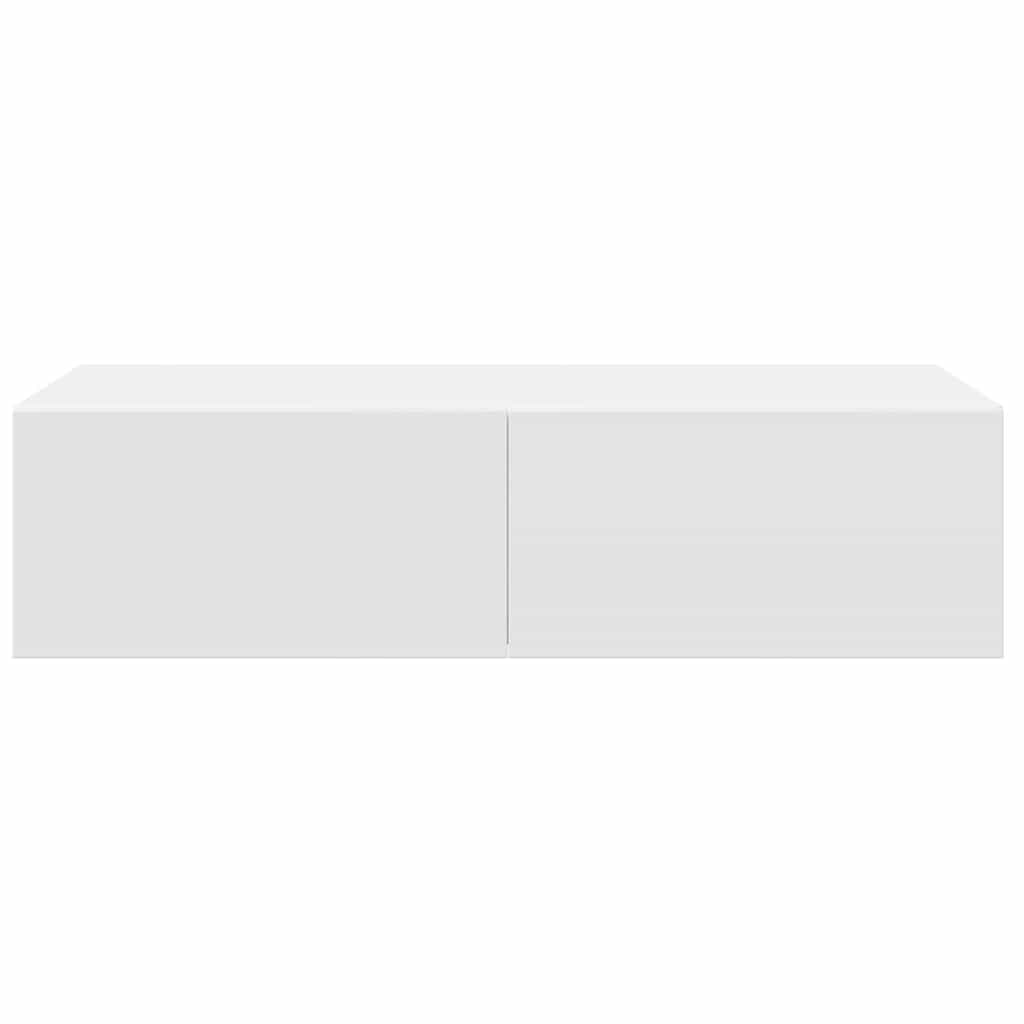 Vegghylle Hvit med skuffer 60x26,5x15 cm