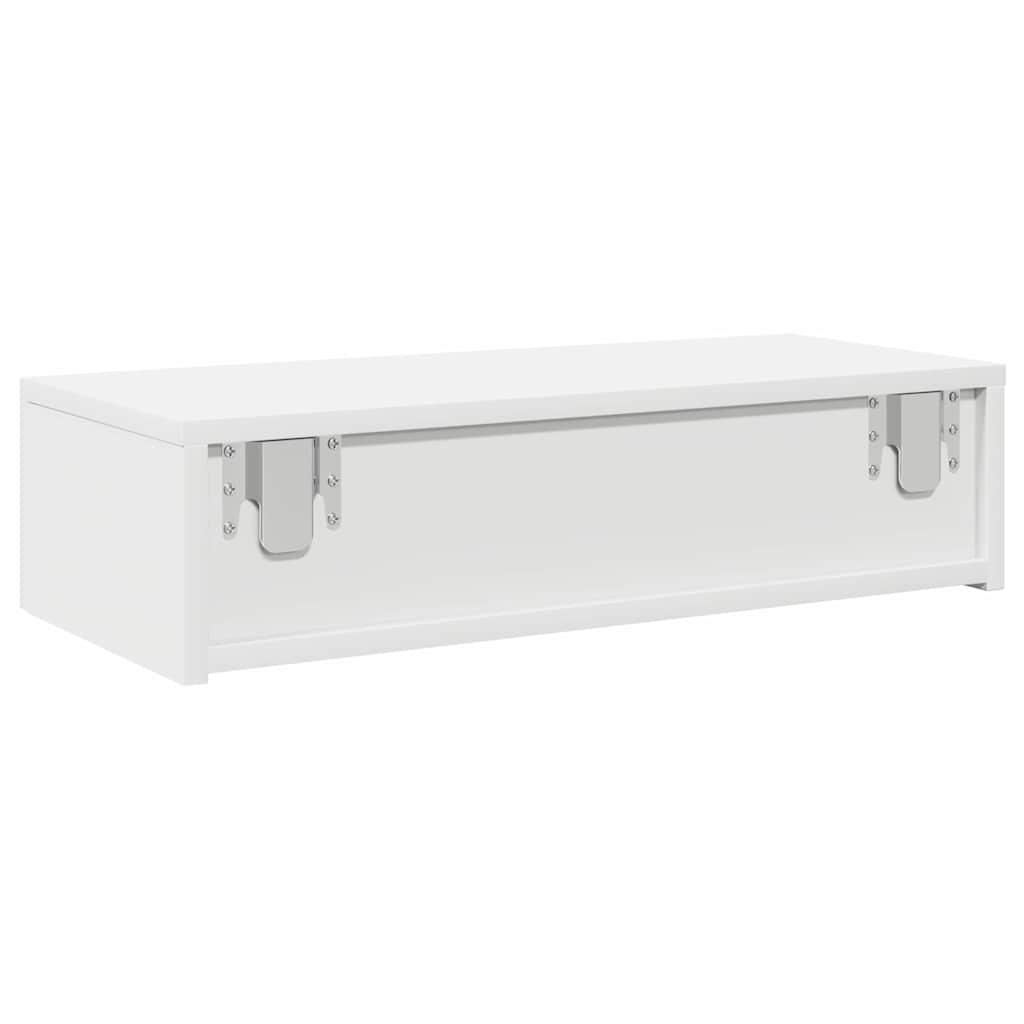 Vegghylle Hvit med skuffer 60x26,5x15 cm