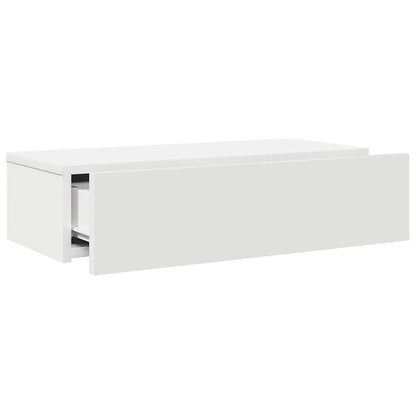 Vegghylle Hvit med skuffer 60x26,5x15 cm