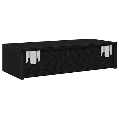 Vegghylle med skuffer Svart 60x26,5x15 cm