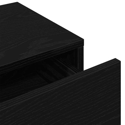 Vegghylle med skuffer Svart 60x26,5x15 cm