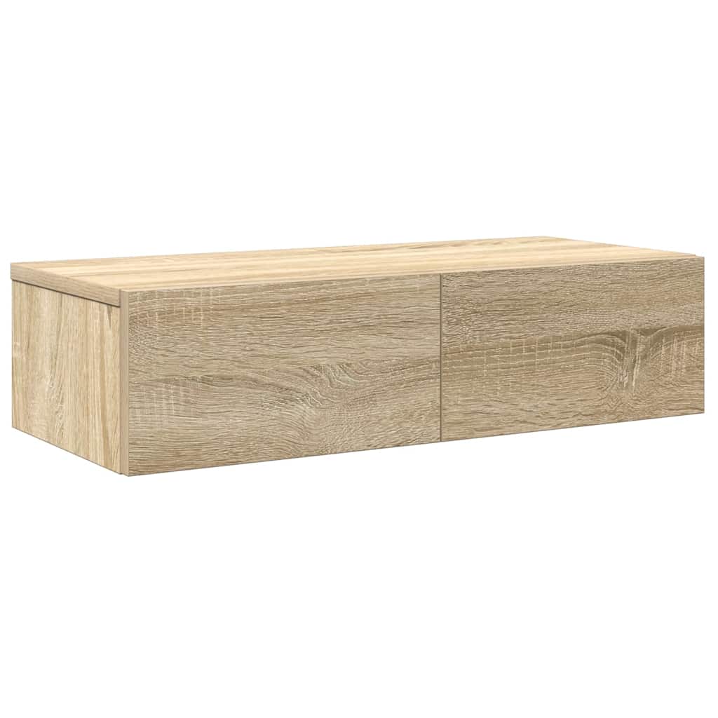 Vegghylle Sonoma Eik med skuffer 60x26,5x15 cm