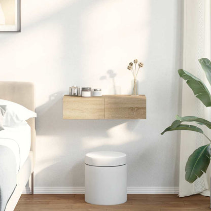 Vegghylle Sonoma Eik med skuffer 60x26,5x15 cm