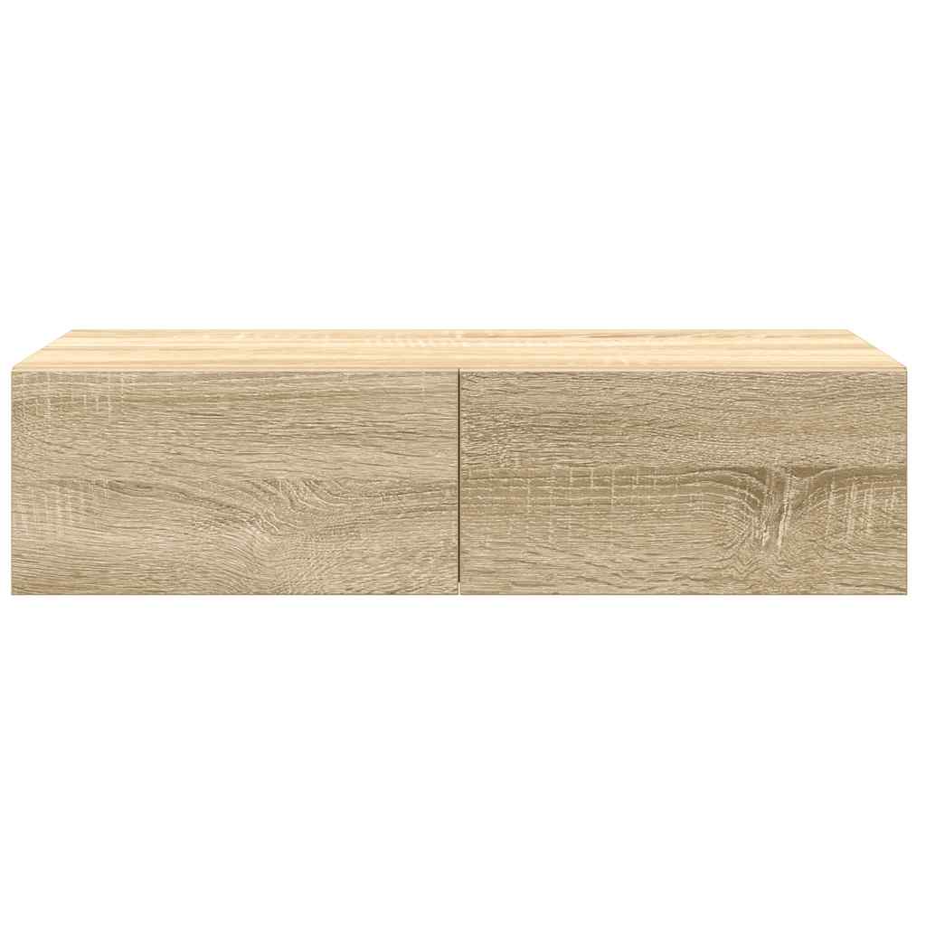 Vegghylle Sonoma Eik med skuffer 60x26,5x15 cm