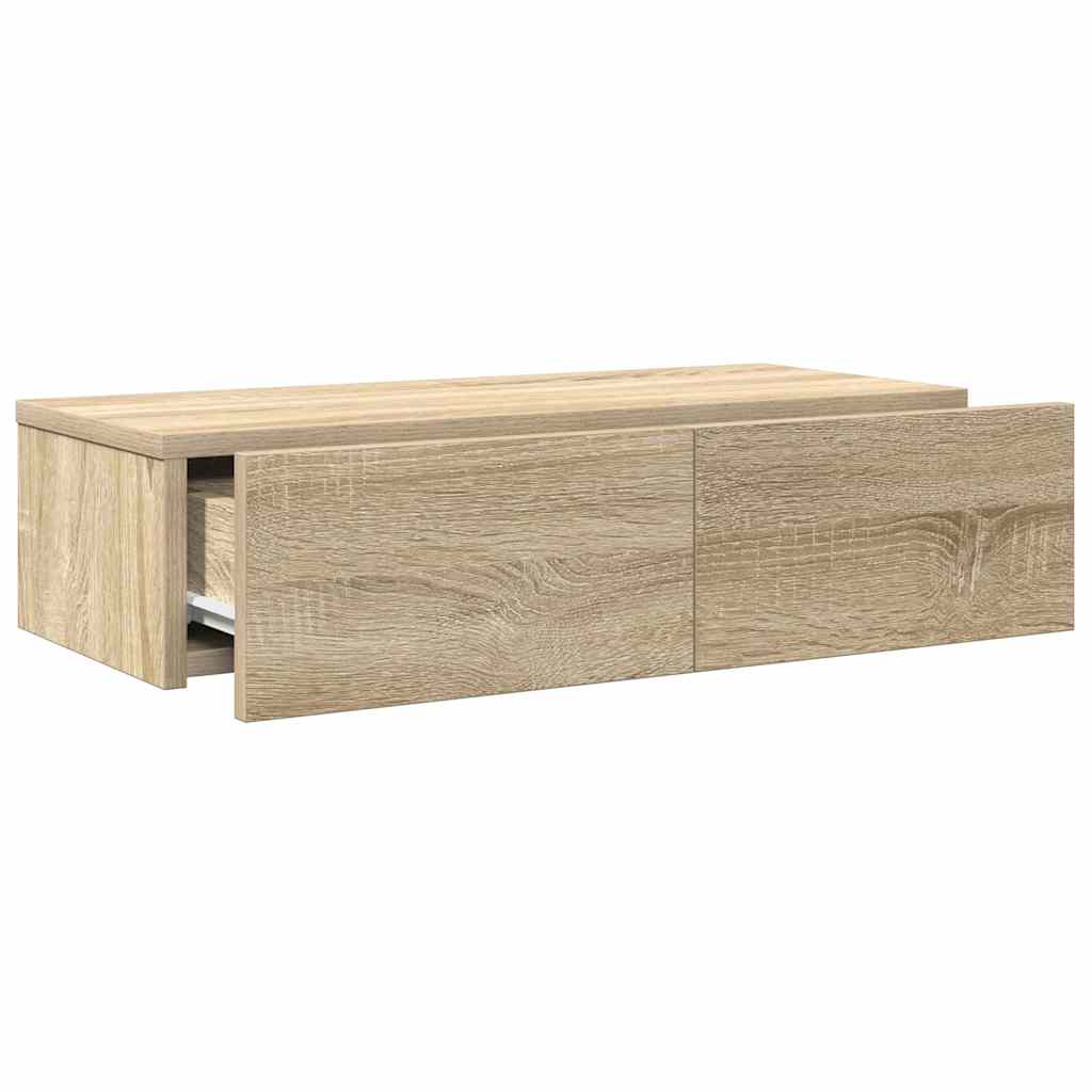 Vegghylle Sonoma Eik med skuffer 60x26,5x15 cm