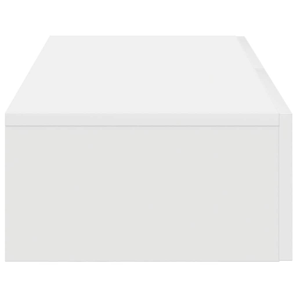 Vegghylle Hvit med skuffer 80x33x17 cm