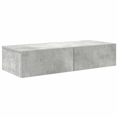 Vegghylle Betonggrå med skuffer 80x33x17 cm