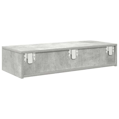 Vegghylle Betonggrå med skuffer 80x33x17 cm