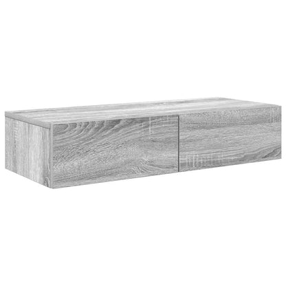 Vegghylle Sonoma Grå med skuffer 80x33x17 cm