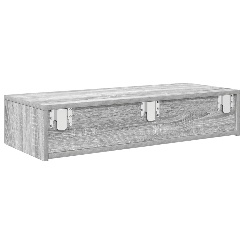 Vegghylle Sonoma Grå med skuffer 80x33x17 cm
