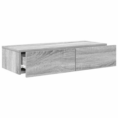 Vegghylle Sonoma Grå med skuffer 80x33x17 cm