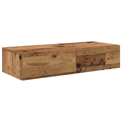 Vegghylle Gammelt Tre med skuffer 80x33x17 cm