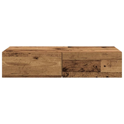 Vegghylle Gammelt Tre med skuffer 80x33x17 cm