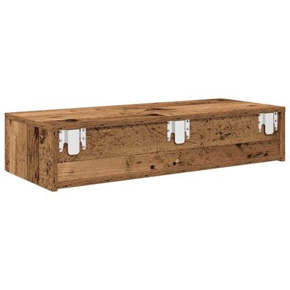 Vegghylle Gammelt Tre med skuffer 80x33x17 cm