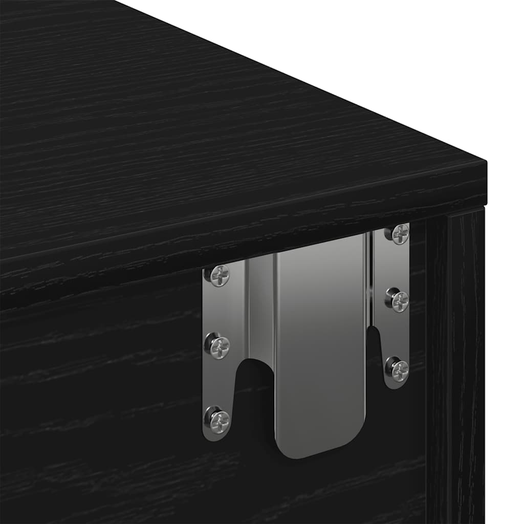 Vegghylle Svart med skuffer 100x36x19 cm