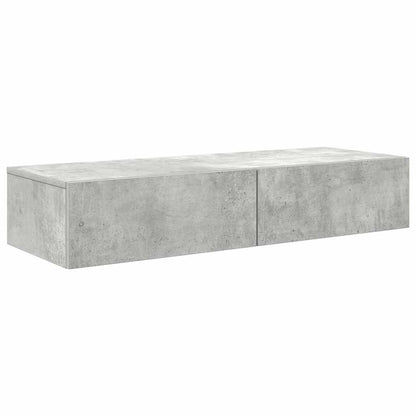 Vegghylle Betonggrå med skuffer 100x36x19 cm
