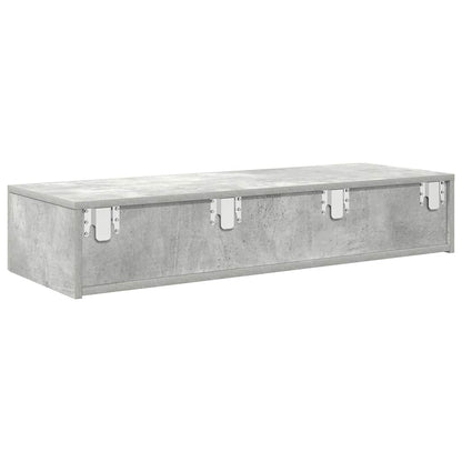 Vegghylle Betonggrå med skuffer 100x36x19 cm