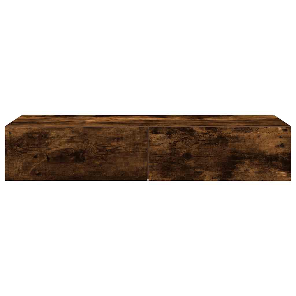 Vegghylle Røkt Eik med skuffer 100x36x19 cm