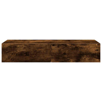Vegghylle Røkt Eik med skuffer 100x36x19 cm
