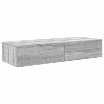 Vegghylle Sonoma Grå med skuffer 100x36x19 cm