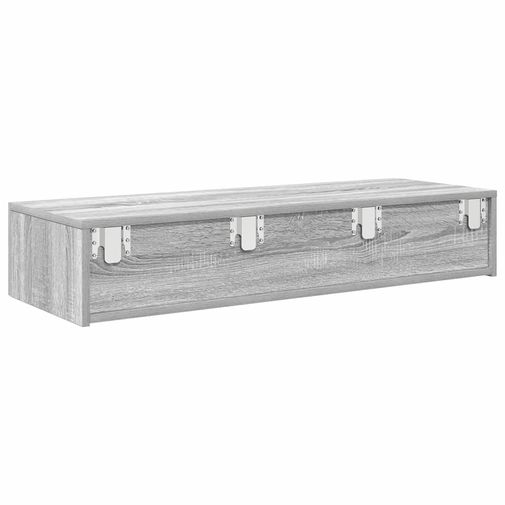 Vegghylle Sonoma Grå med skuffer 100x36x19 cm