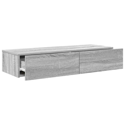 Vegghylle Sonoma Grå med skuffer 100x36x19 cm