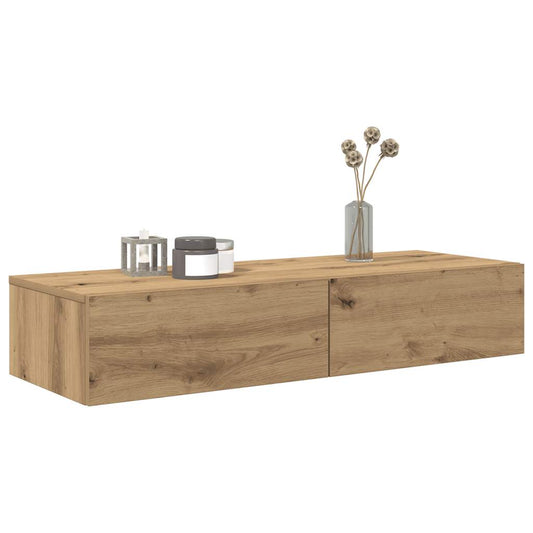 Vegghylle Artisan Eik med skuffer 100x36x19 cm