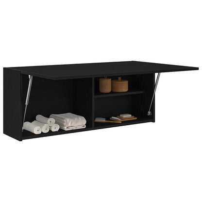 Baderomsskap Svart 100x25x40 cm