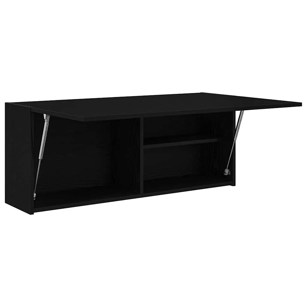 Baderomsskap Svart 100x25x40 cm