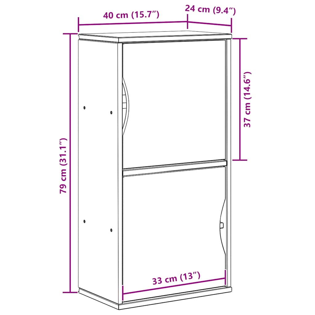 Skap Tre heltre furu ODDA 40x24x79 cm