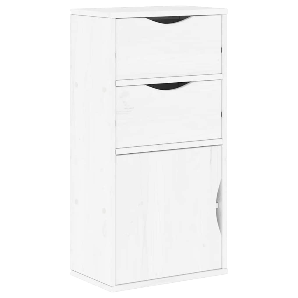 Skap hvit med skuffer ODDA 40x24x79 cm heltre furu