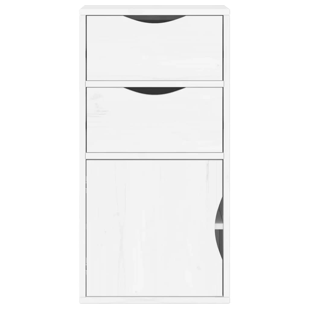 Skap hvit med skuffer ODDA 40x24x79 cm heltre furu