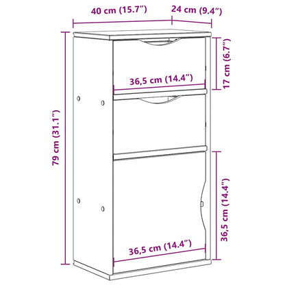 Skap Hvit med skuffer ODDA 40x24x79 cm heltre furu