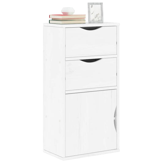 Skap hvit med skuffer ODDA 40x24x79 cm heltre furu