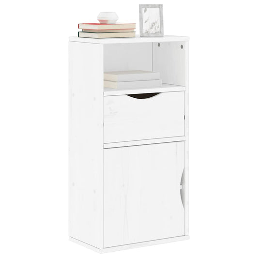 Skap hvit med skuff ODDA 40x24x79 cm heltre furu