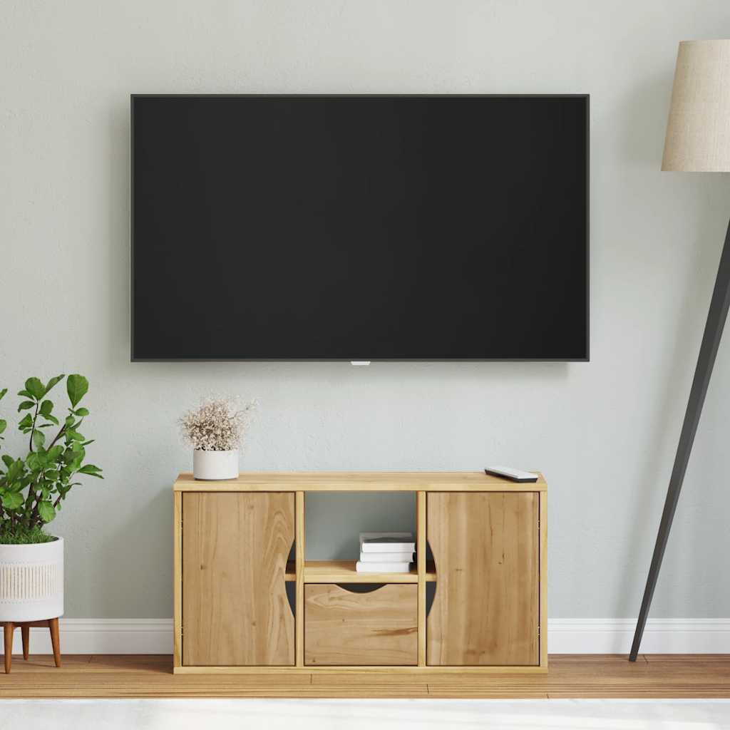TV-Møbel Tre Tv-skap heltre furu med skuff ODDA 79x24x40 cm