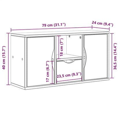 TV-Møbel Tre Tv-skap heltre furu med skuff ODDA 79x24x40 cm