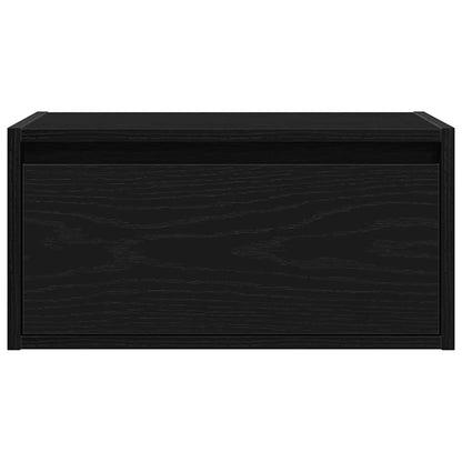 Nattbord Sengbord Svart Eik med LED-lys