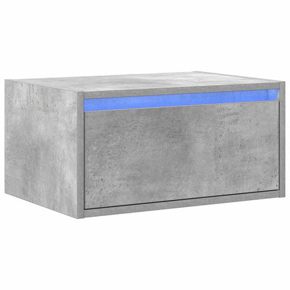 Nattbord Sengbord Betonggrå med LED-lys