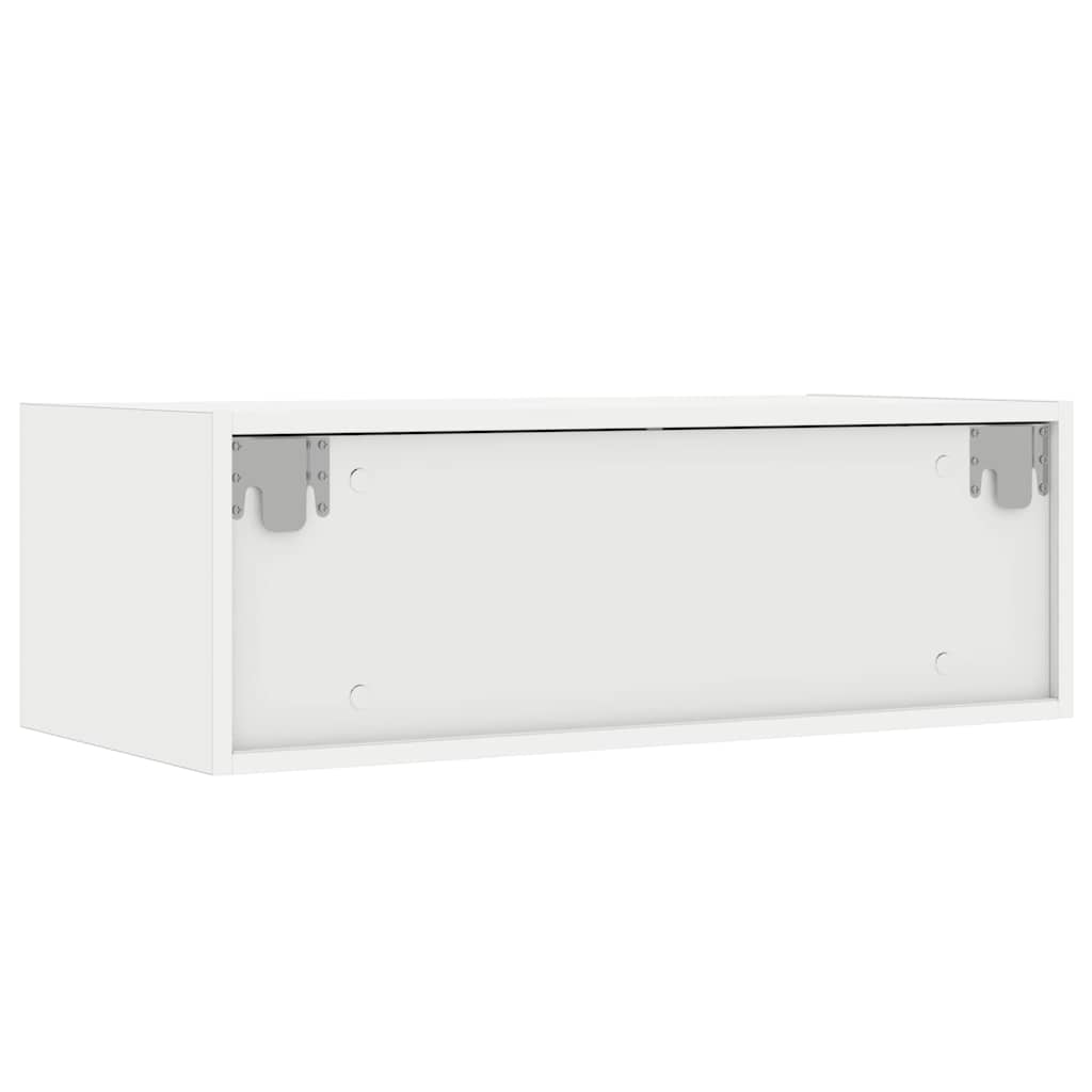 TV-Møbel Hvit Tv-benk med LED-lys 75x35,5x25 cm