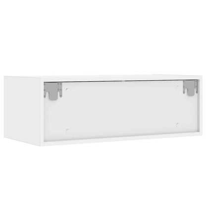 TV-Møbel Hvit Tv-benk med LED-lys 75x35,5x25 cm