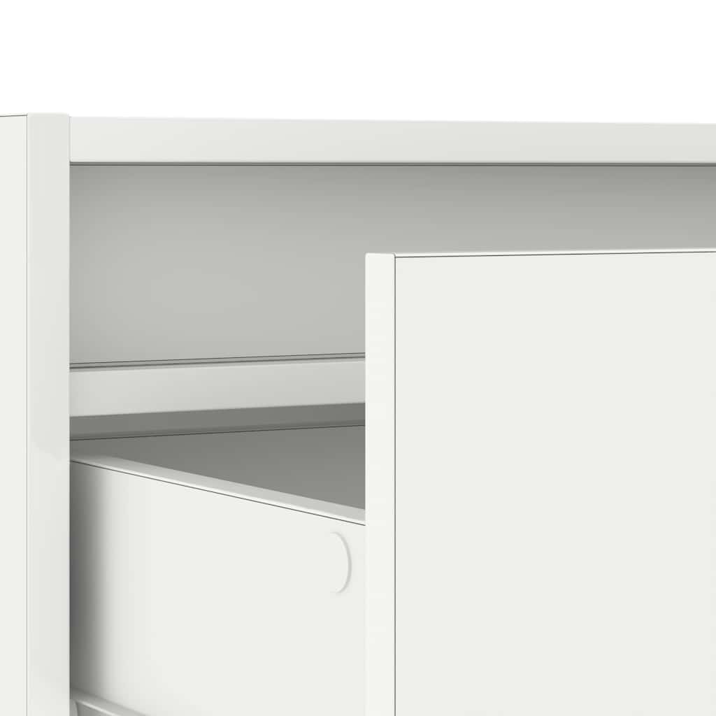 TV-Møbel Hvit Tv-benk med LED-lys 75x35,5x25 cm