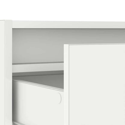 TV-Møbel Hvit Tv-benk med LED-lys 75x35,5x25 cm