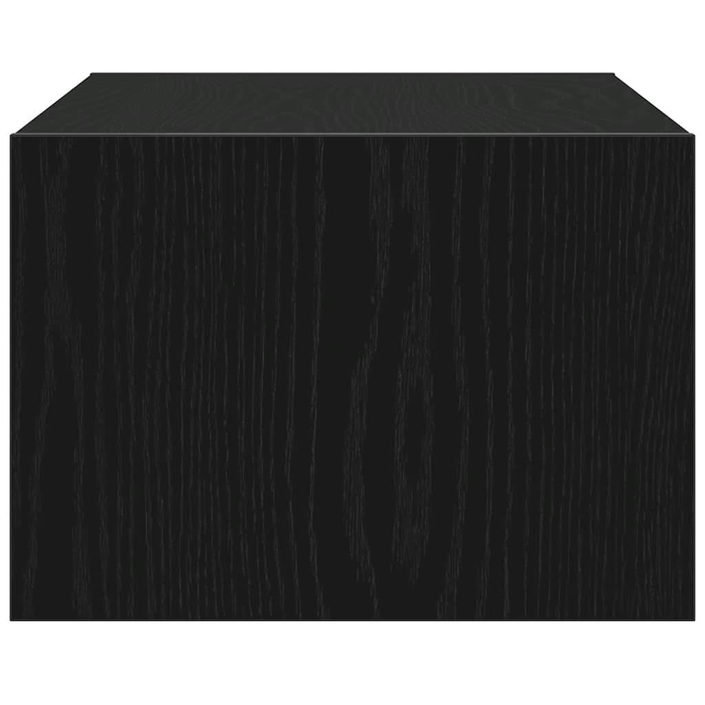 TV-Møbel Svart EikTV-benk med LED-lys 75x35,5x25 cm